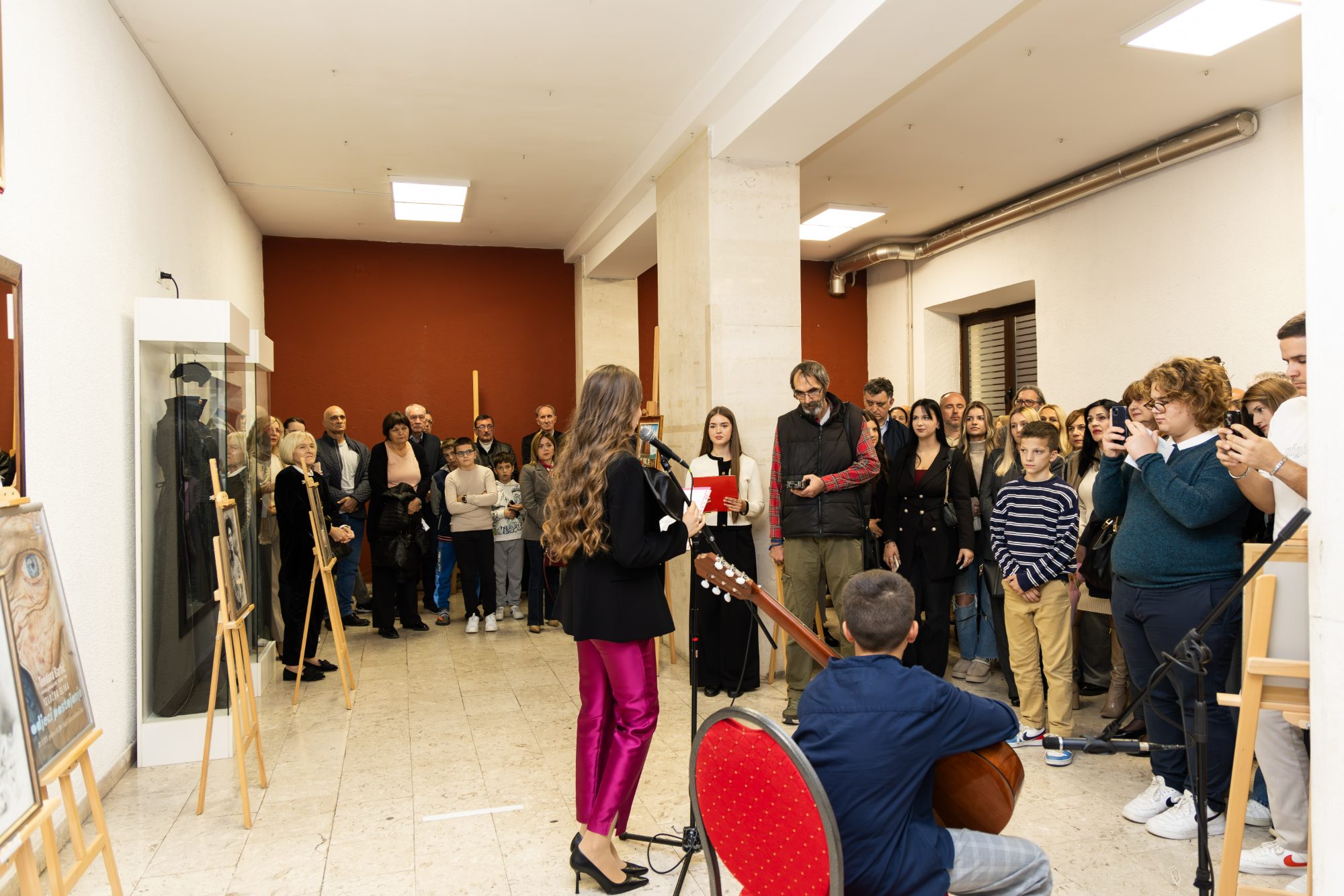 Opening of Echoes of Existence — audience in the foyer of the Centre for Culture, Tivat